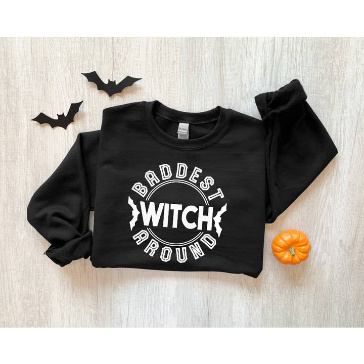 Baddest Witch Around Sweatshirt for wholesale by Miss Giselle Boutique