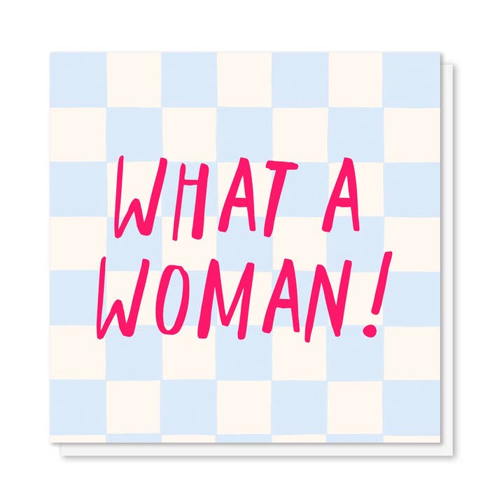 Vilken kvinna! - Ljus typografiskt morsdagskort för wholesale av Zoe Spry