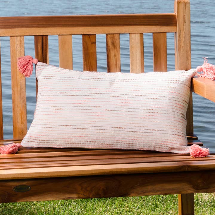 Zahara 12x22" handgeweven gestreept sierkussen voor binnen en buiten voor wholesale door Elsie & Zoey