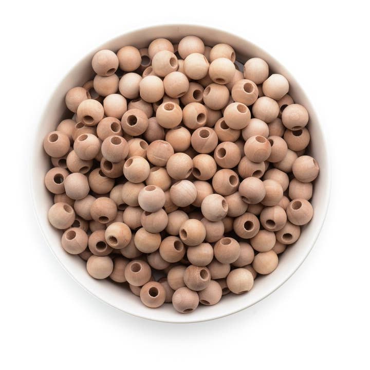Cara & Co Silicone Craft Supply - Wholesale Beads - Round Maple Wood Beads