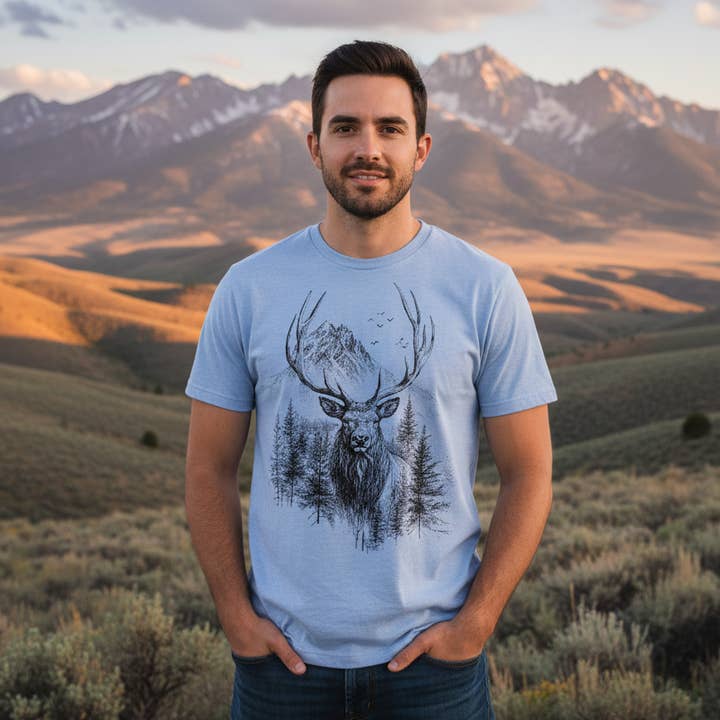 T-shirt unisexe faune Elk Mountain avec personnalisation GRATUITE pour la vente par This Joyful Home