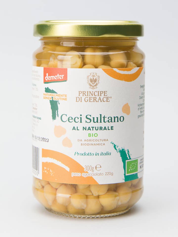 Gluten-Free Boiled Biodynamic Sultano Chickpeas 300G for wholesale by Mediterranea Foods