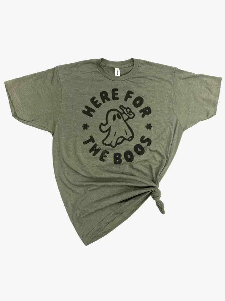 dkhandmade - Wholesale Screen Printed T-Shirt - Women's - HERE FOR THE BOOS FALL / HALLOWEEN T-SHIRT5
