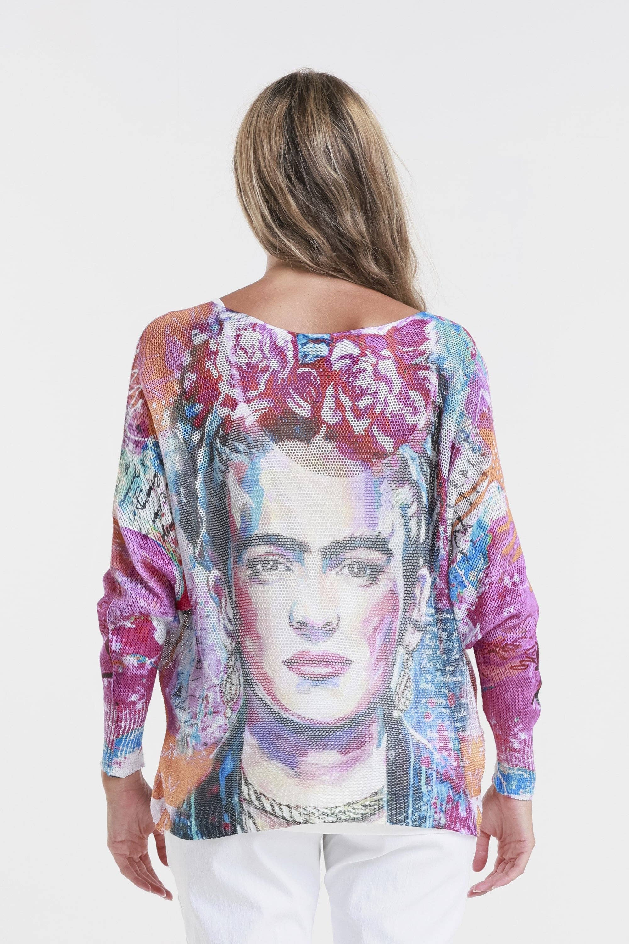 TINA Stephens Italy/Tees By Tina - Wholesale Blouse - Women's - Frida Danielle LS Batwing Open Knit Sweater (BLS424R)3