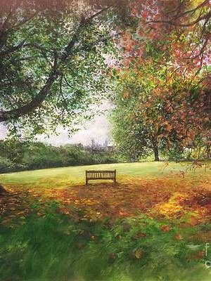 Primrose Hill On An Autumn Day London In The Distance for wholesale by Lizzy Forrester Fine Art