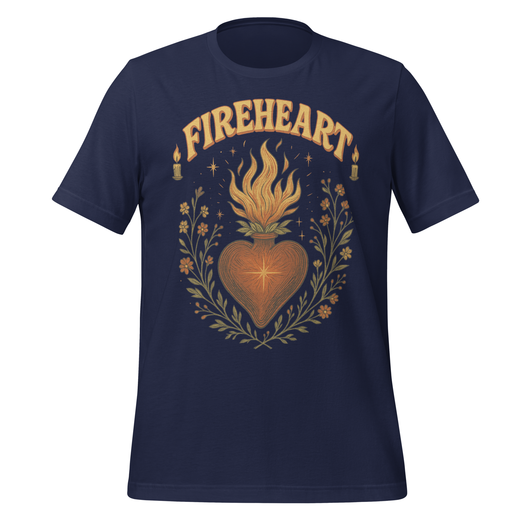 MagicMerchEmporium - Wholesale Screen Printed T-Shirt - Unisex - Fireheart Sacred Heart Tee3