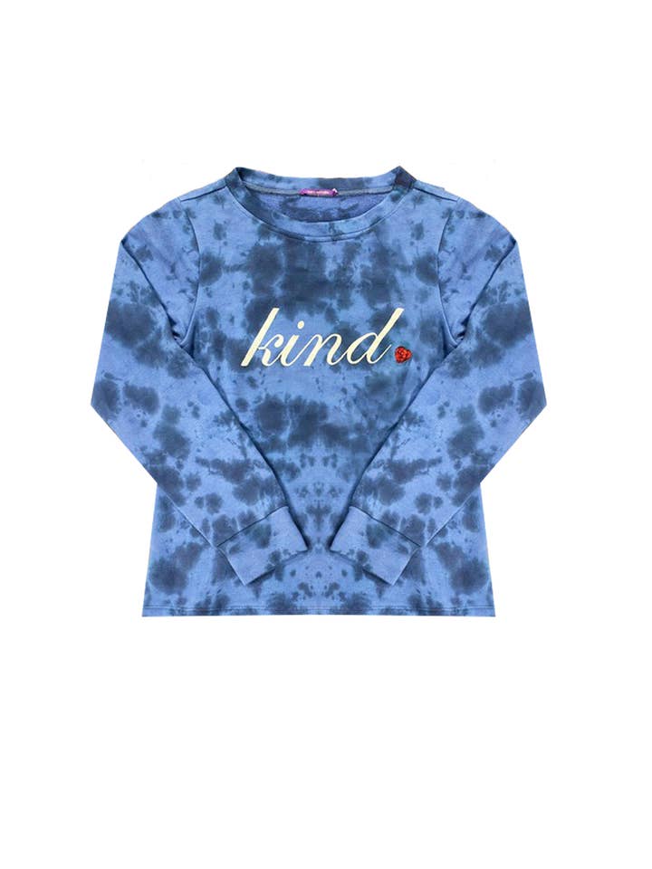 Kind Tie-Dye Lounge Sweatshirt Blue And White for wholesale by Amita Naithani