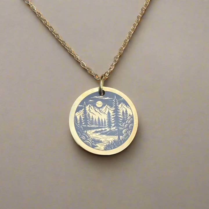 Norwegian forest by night necklace- Stainless Steel and other Purchase Wholesale sonnenschirme schweizer. Free Returns & Net 60 Terms on Faire trending on Faire.