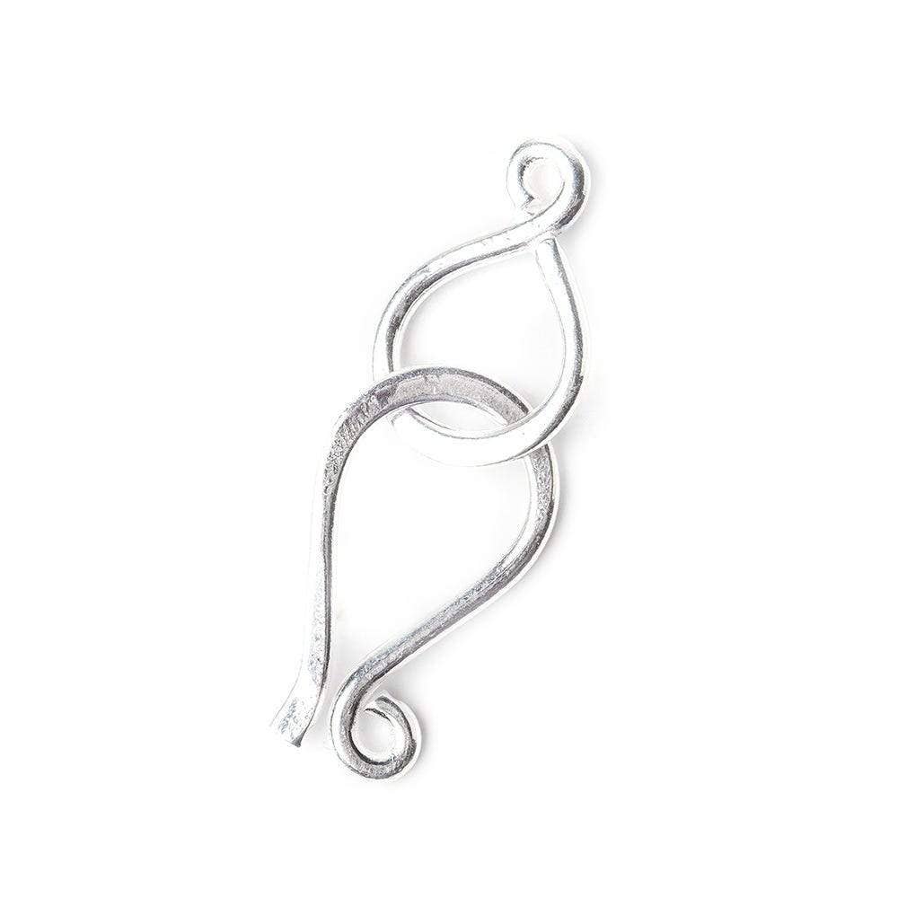 Beads of Cambay – wholesale Clasp – 30x14mm Sterling Silver Hook and Eye Clasp 1 piece Shiny0
