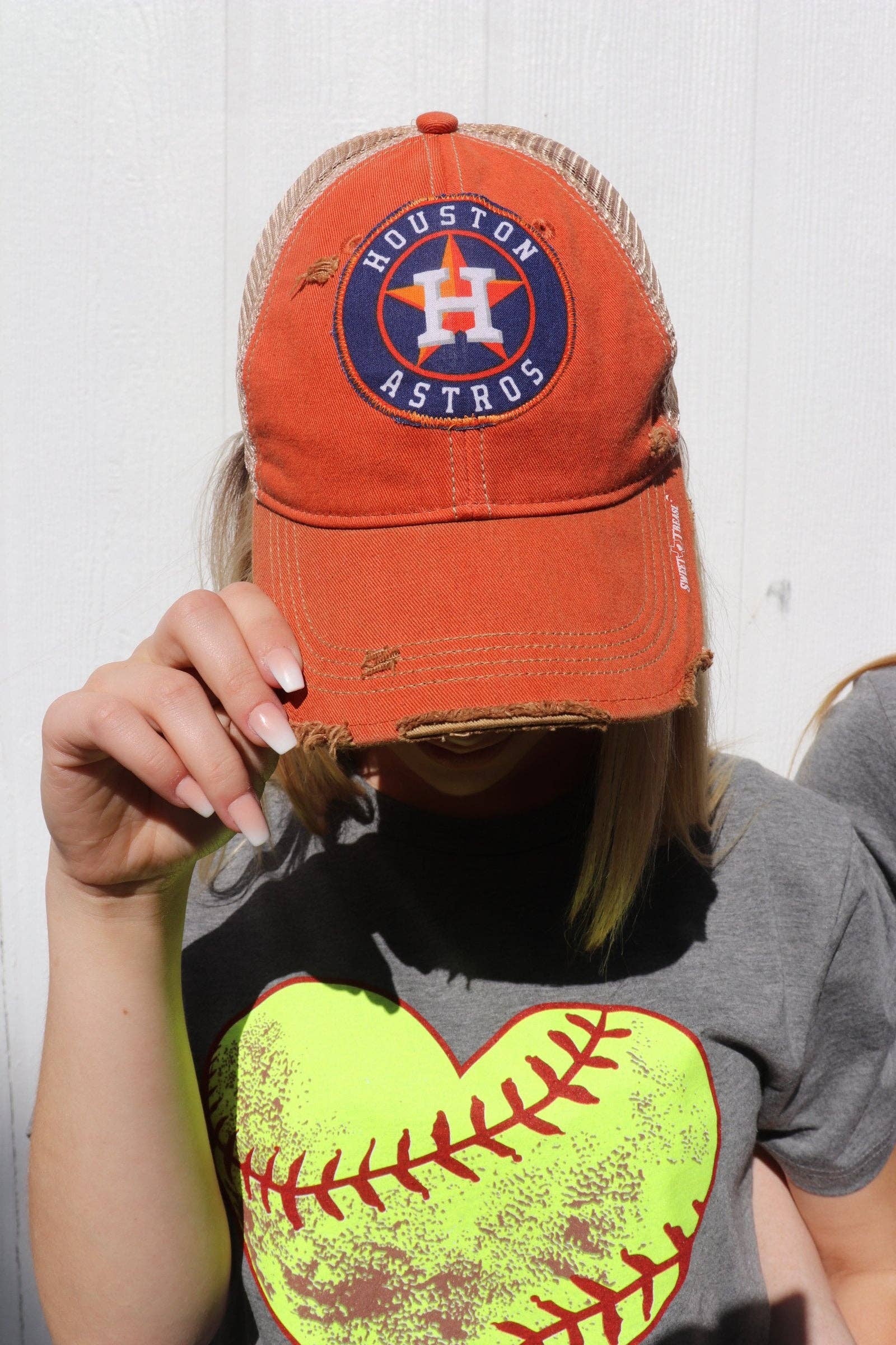 Sweet Texas Treasures - Wholesale Trucker Hat - Unisex - Houston Baseball Circle Dirty Trucker Hat [All Colors]7