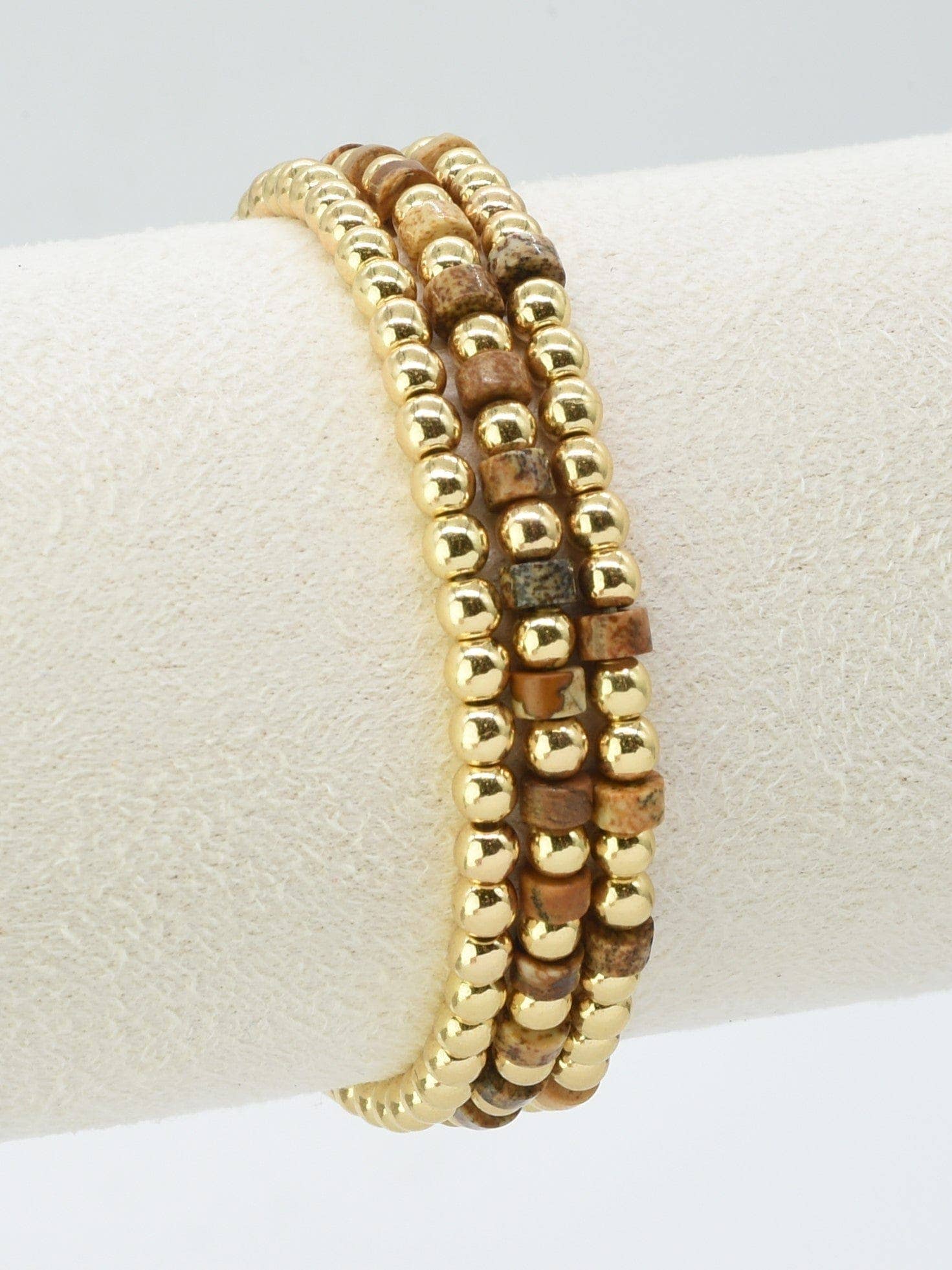 MiMi Wholesale - Wholesale Beaded Bracelet - CB2240 4mm 3pcs CCB, Semi Precious Bracelet4