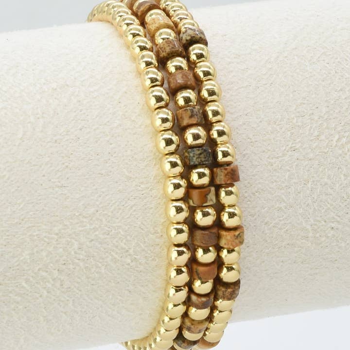 MiMi Wholesale - Wholesale Beaded Bracelet - CB2240 4mm 3pcs CCB, Semi Precious Bracelet4