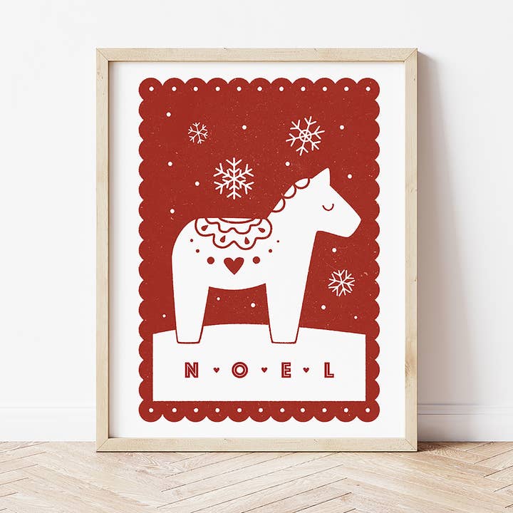 Dalla Horse Eco-Friendly Print - Red, A4 for wholesale by The Creative Ox
