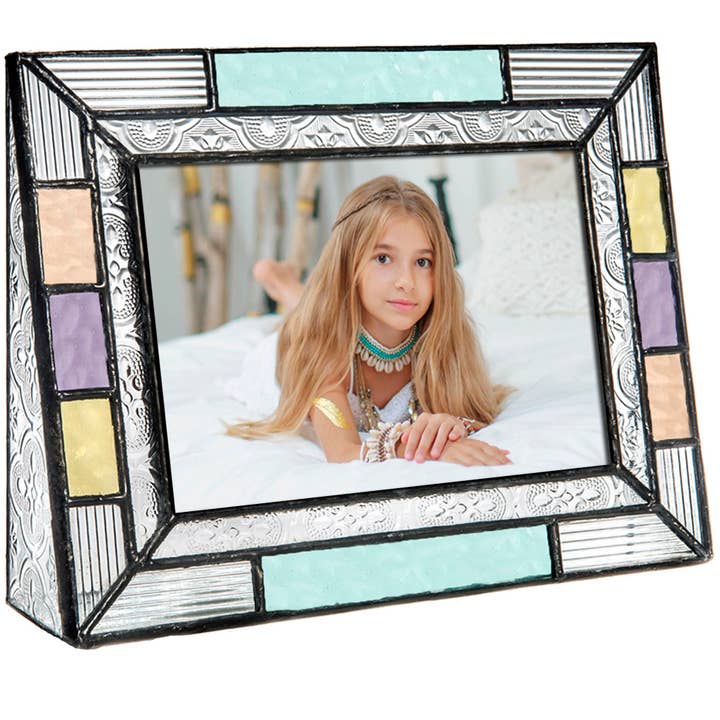 J Devlin Glass Art & Bert Anderson Collection - Wholesale Picture Frame - Picture Frames - Colorful Stained Glass 4x6 3x3 By J Devlin