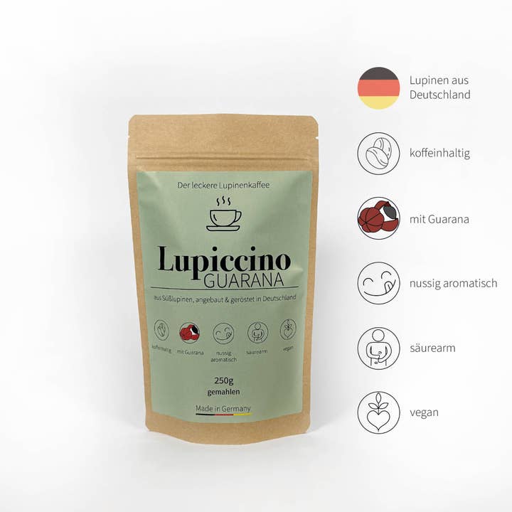 Lupin Coffee Lupiccino with Guarana & Vanilla for wholesale by Lupiccino
