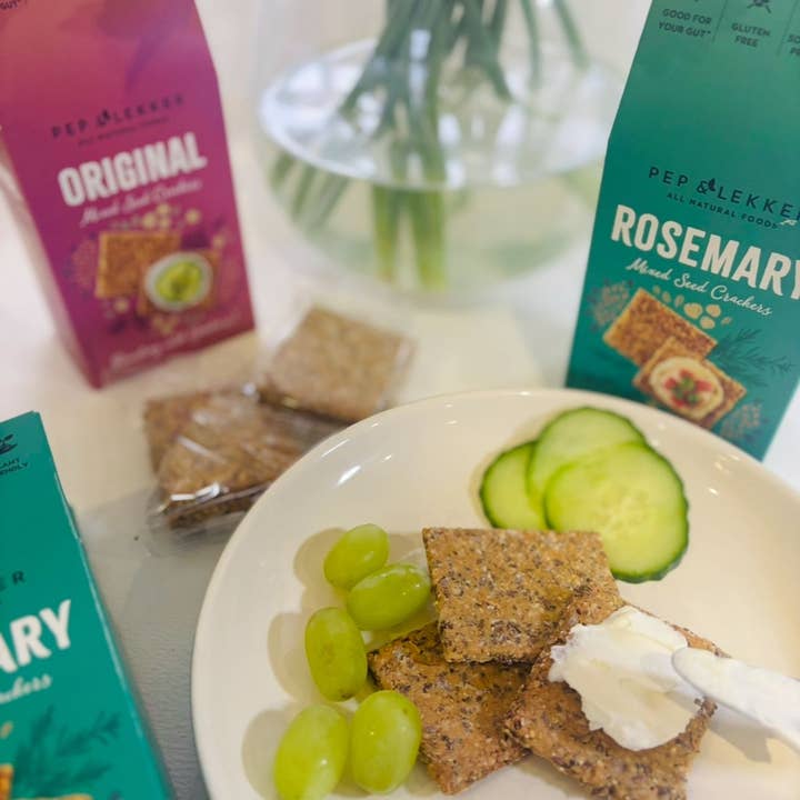 Pep & Lekker - Venta al por mayor Crackers - Galletas de Semillas Sin Gluten - Romero & Original (110g) (x8)1