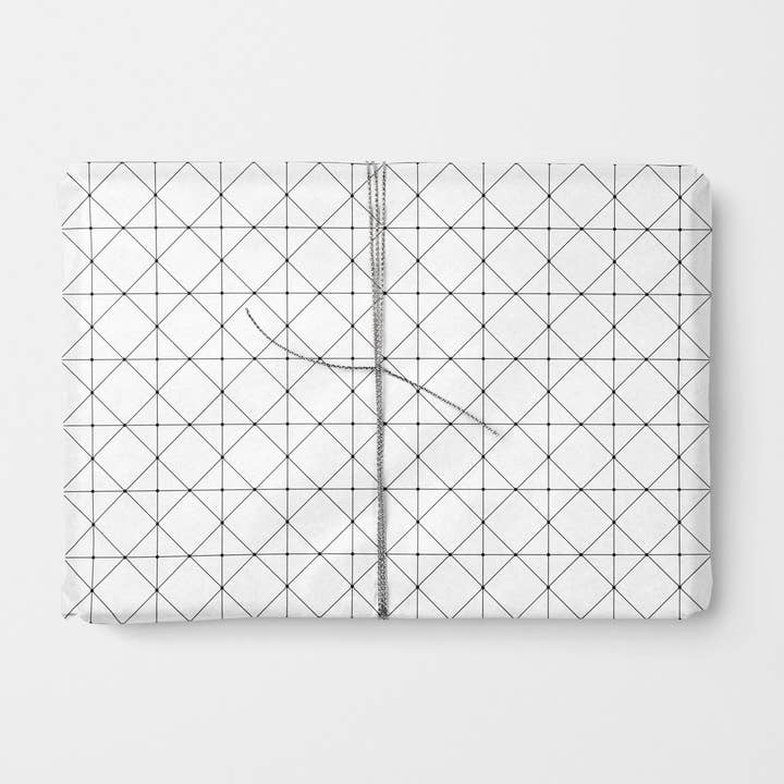 Geowire Dot Grid Wrapping Paper for wholesale by The Design Craft