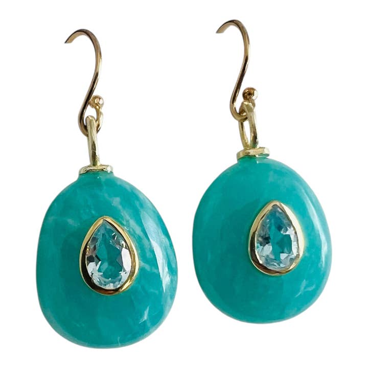 Boucle d'oreille Corfou Amazonite pour la vente par Sissy Yates Designs