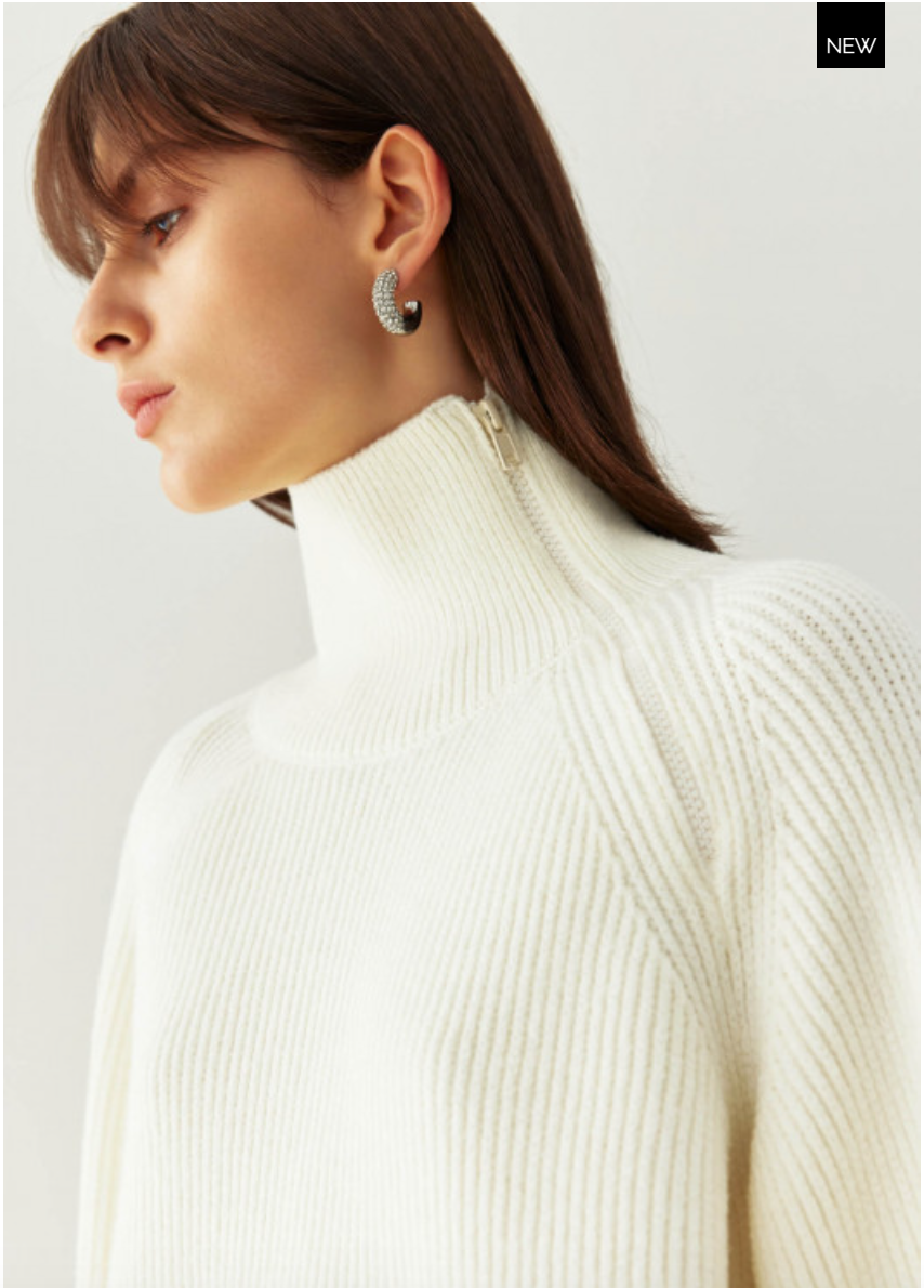 Nenya Fashion Limited – wholesale Knitted jumper – Women′s – High Neck Knitted Sweater With Side Zip Collar6