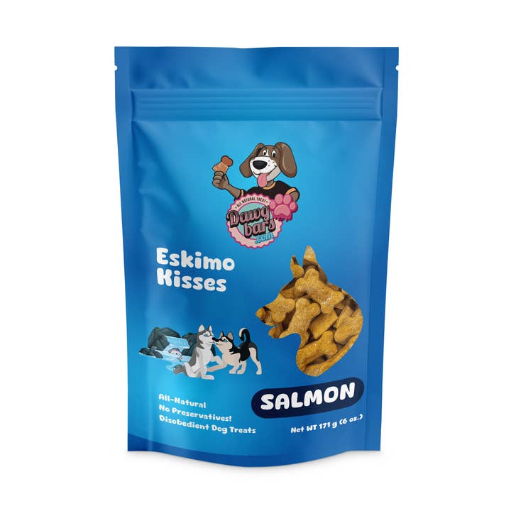 Helt naturliga premium"Eskimo Kisses-Salmon” hund- och valpgodis för wholesale av Katz Krave