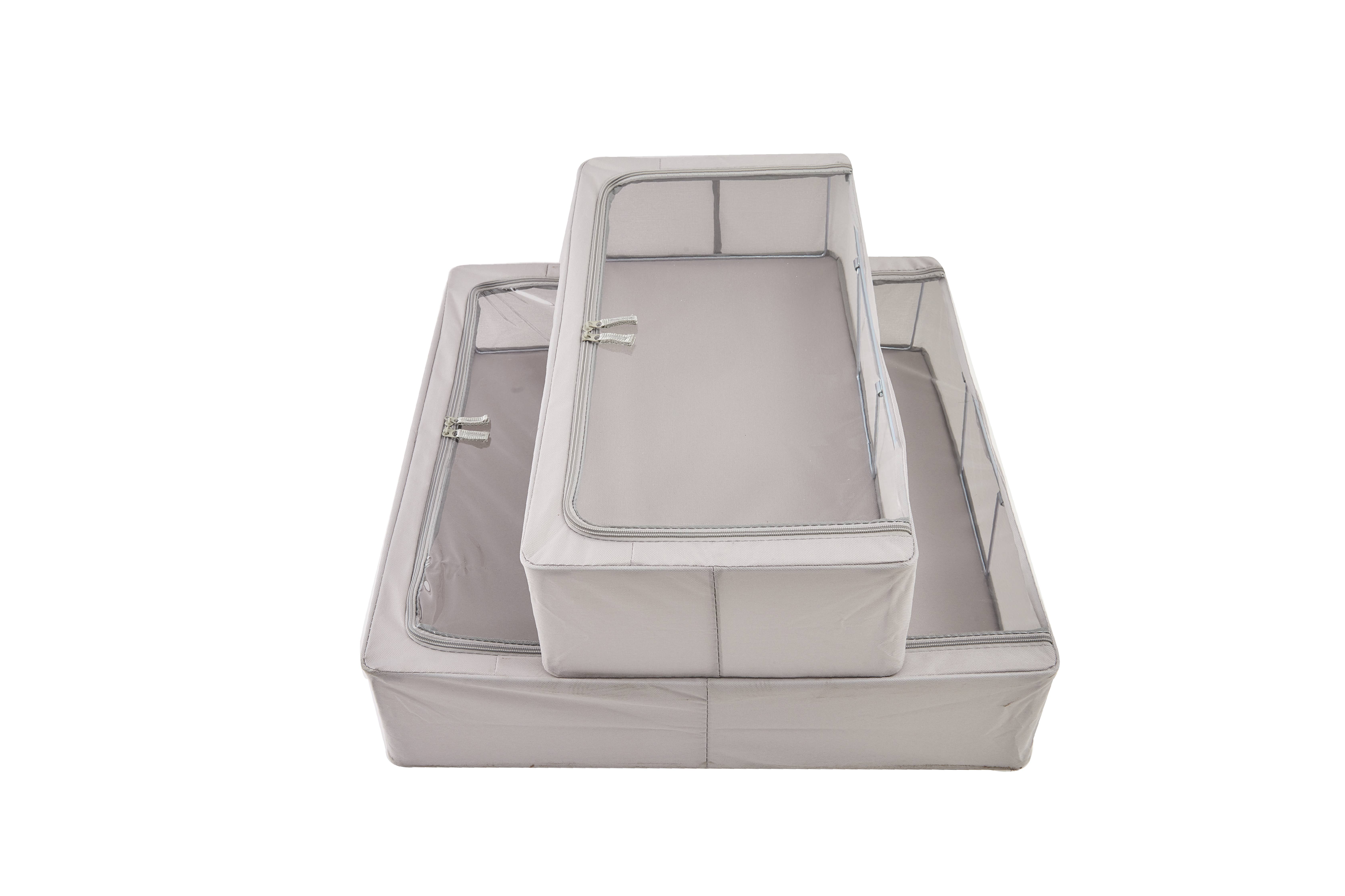 Periea - Vente Bacs de rangement - Boîte de rangement pliante fine Periea pour dessous de lit avec couvercle transparent à fermeture éclair7