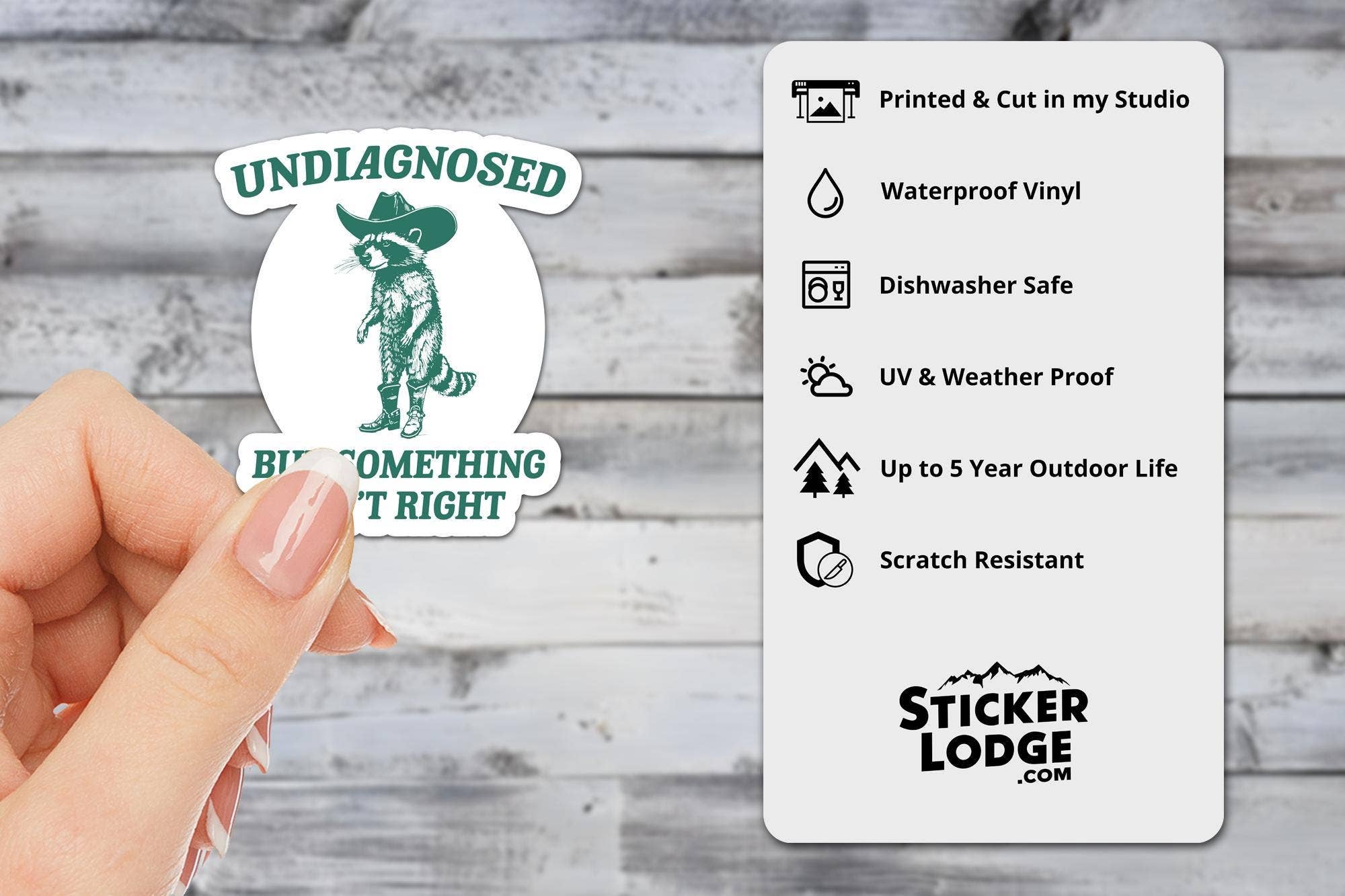 Sticker Lodge - Wholesale Phone & Laptop Stickers - Undiagnosed But Something Ain't Right Vinyl Sticker1