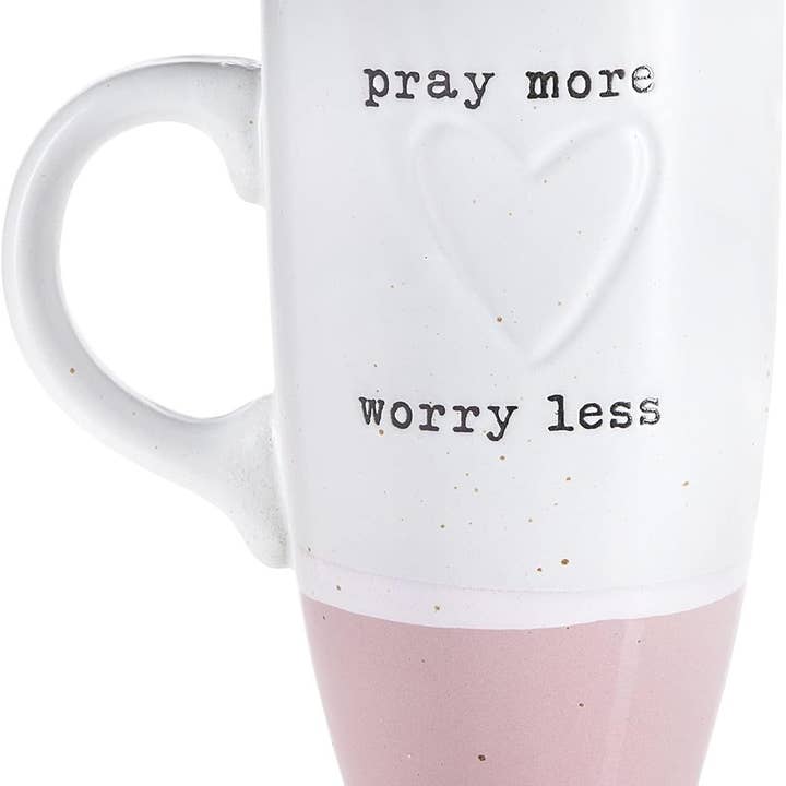 Crover - Wholesale Insulated Mug/Tumbler - 20oz Stoneware Travel Mug with Lid – Pray More Worry Less2