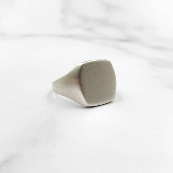 Sterling Cushion Signet Ring for wholesale by Sinead Cleary Jewelry