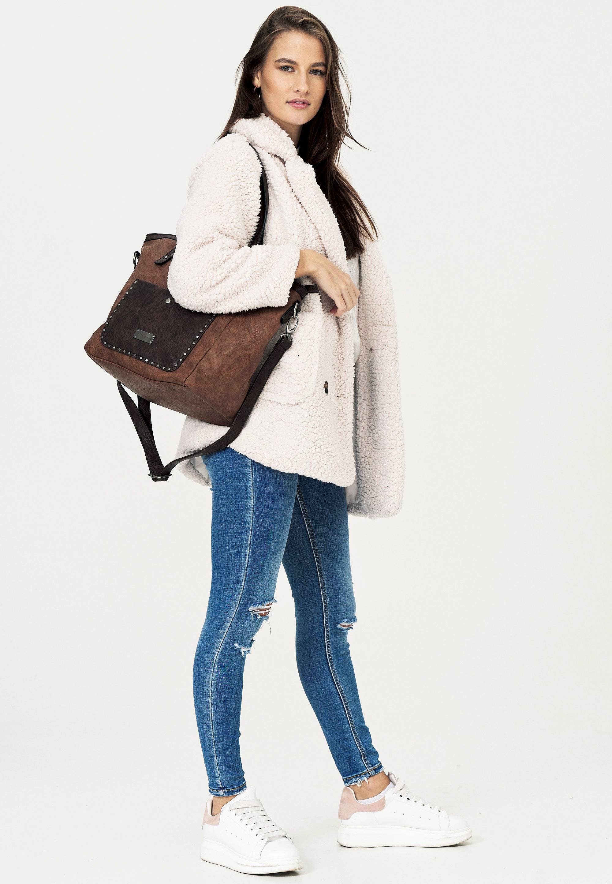 HJS - Wholesale Shoulder Bag - Women's - Studded handbag | modern city look9