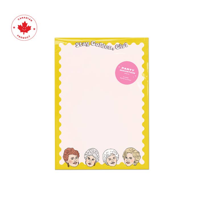 Party Mountain Paper co. - Wholesale Notepad - Stay Golden Girl Notepad