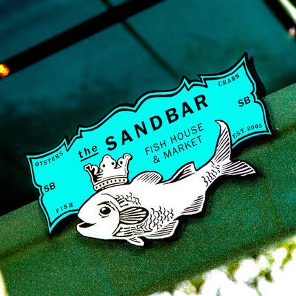 Sandbar Fish House and Market Coaster for wholesale by South Austin Gallery