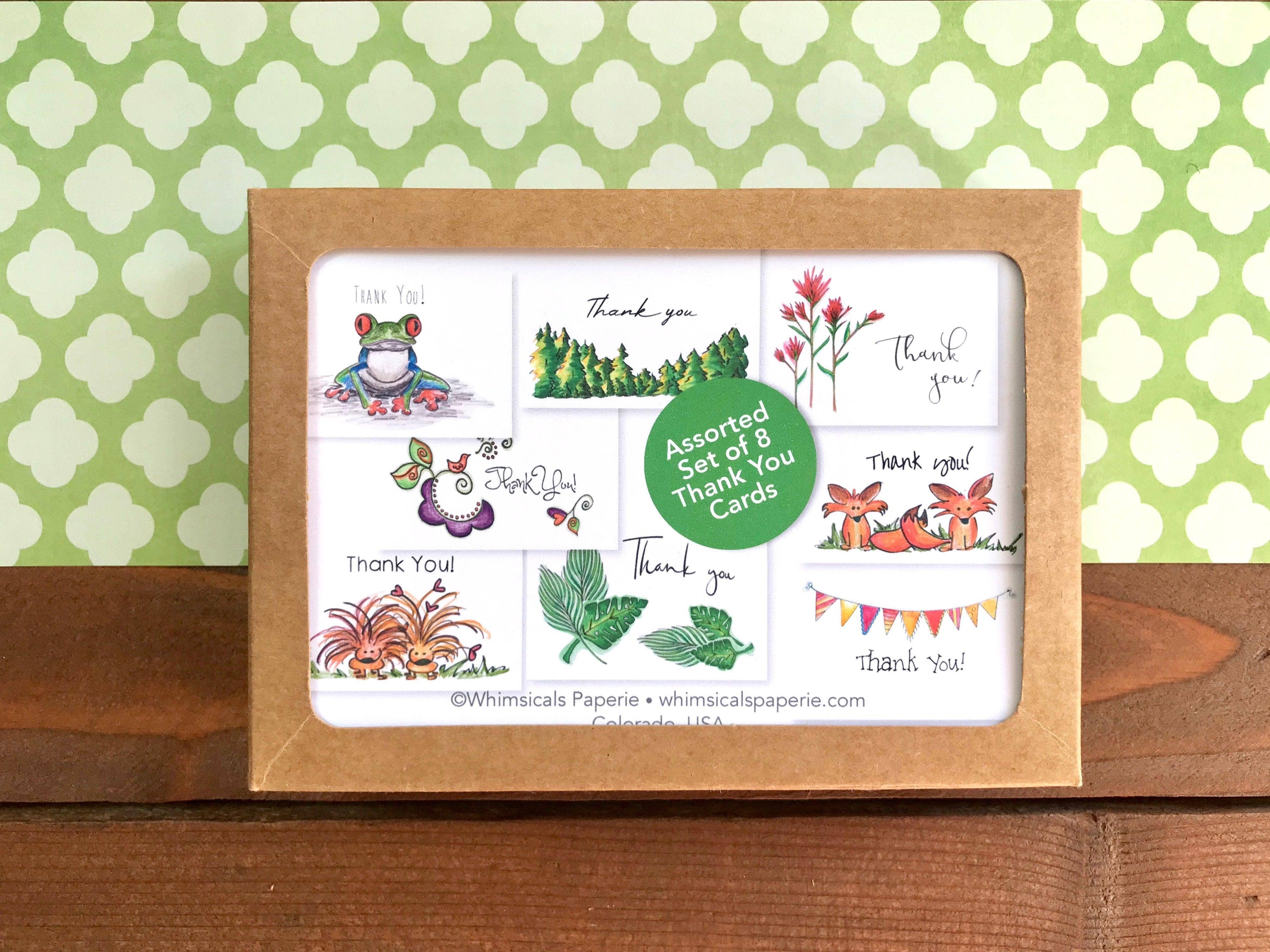 Whimsicals Paperie - Wholesale Stationery/Notecard Set - Assorted Thank You Cards | Boxed Set of 8 Thank You Notes8