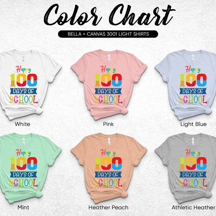 Happy 100 Days of School T-Shirt, Colorful Teacher Tee, Celebratory School Shirt, Educational Milestone Top for wholesale by FreakyTeeFactory