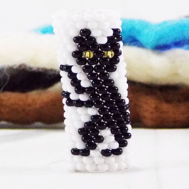 Go Black Cat Tube Dread Beads 9mm Acessórios de cabelo Jóias de Halloween Animal Pet Dread Schmuck Loc Extensão Dread Jóias Homens Peças de cabelo por atacado de Ninolia