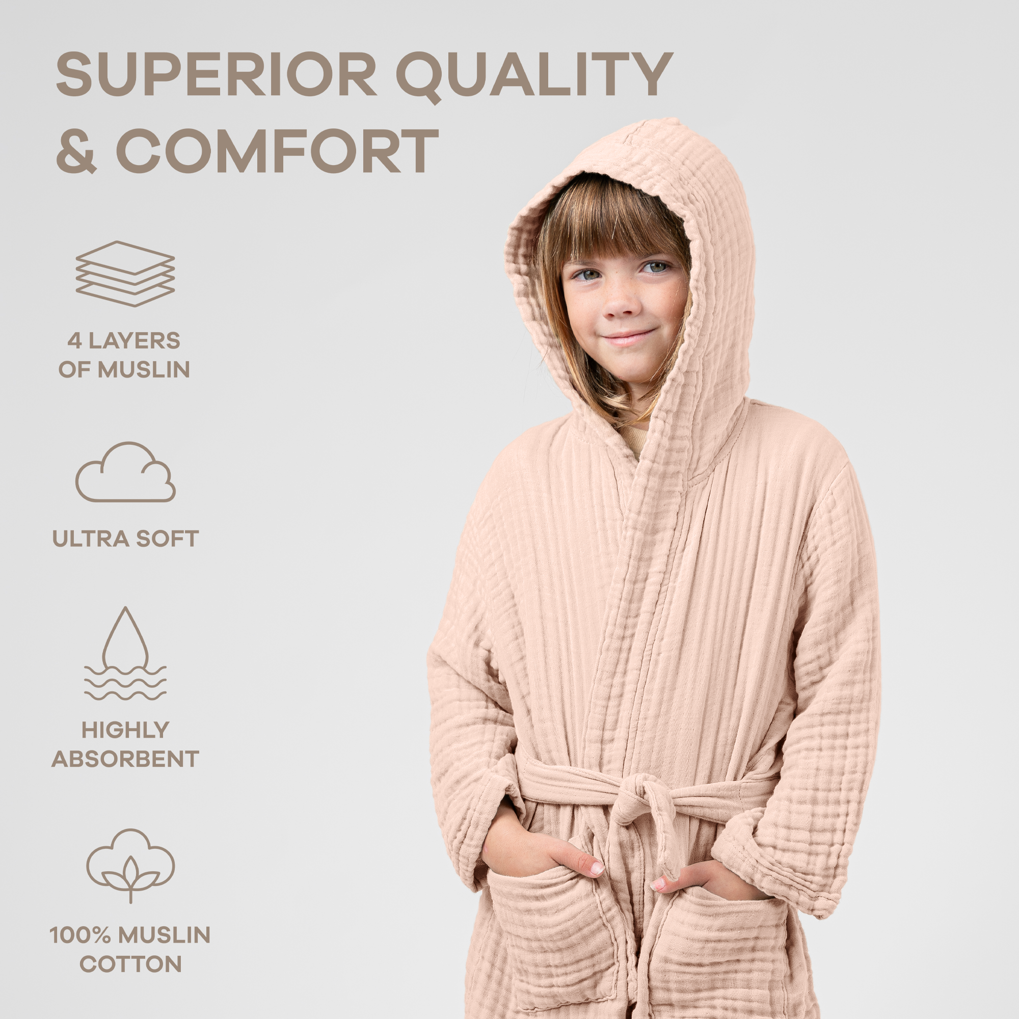 Comfy Cubs - Wholesale Robe - Kids - Muslin Bath Robe for Kids, Cotton Bathrobe by Comfy Cubs18