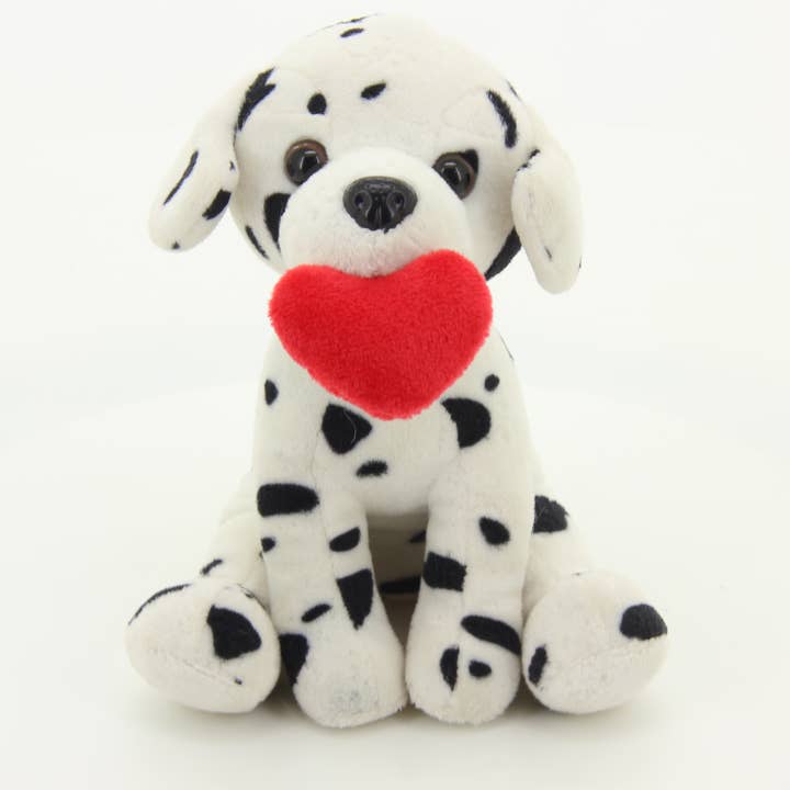 10″ Valentine Dalmatian Holding a Red Heart | Stuffed Animal for wholesale by Plushland
