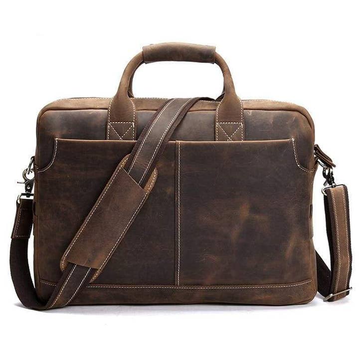 The Welch Briefcase | Vintage Leather Messenger Bag for wholesale by Steel Horse Leather