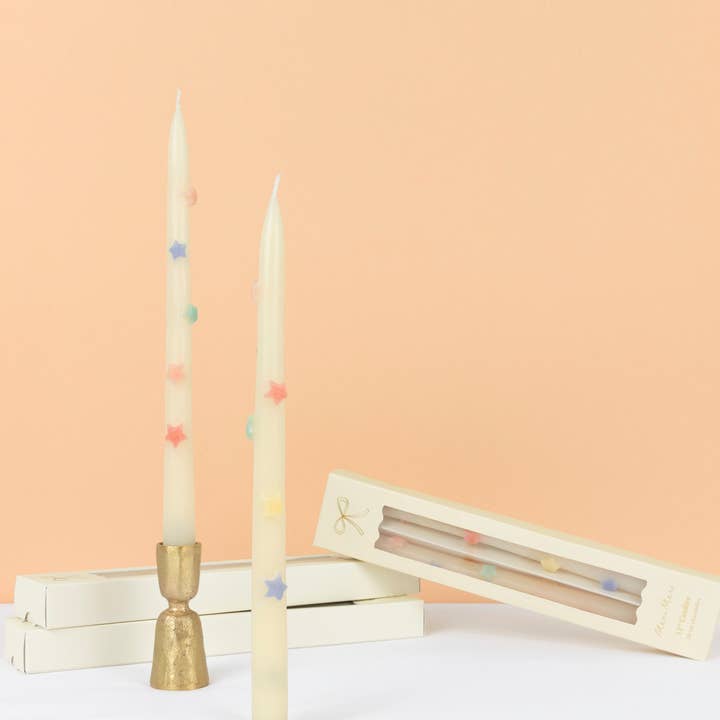 Meri Meri – wholesale Tapered candle/candlestick – Mixed Star Taper Candles1