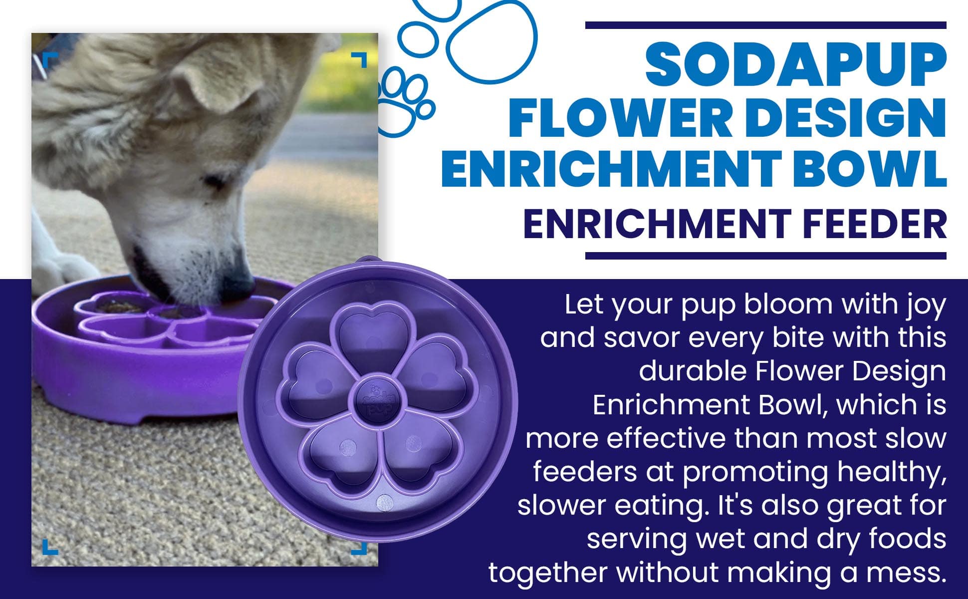SodaPup Dog Toys - Wholesale Pet Bowl - Cat/Dog - Flower Design eBowl Enrichment Slow Feeder Bowl for Dogs12