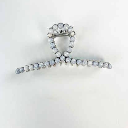Rockin Clips - Wholesale Hair Clip - Women's - WHITE STONE METAL CLAW CLIP