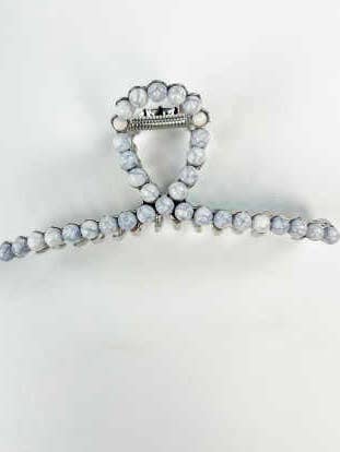 PINCE À GRIFFES EN MÉTAL EN PIERRE BLANCHE pour la vente par Rockin Clips