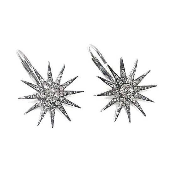 Diamond Starburst Earrings for wholesale by Pamela Bloom Jewelry