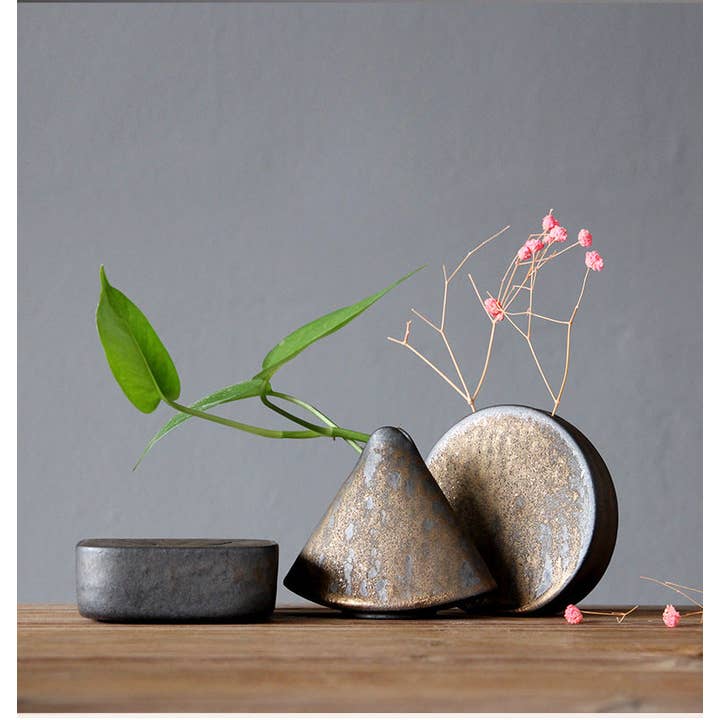 Set di Vasi da Tavolo in Stile Giapponese Gohobi Oro e Nero per la vendita all'ingrosso da parte di Gohobi (We cover U.S. import duties)