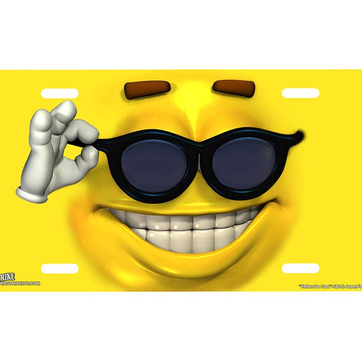 "Yellow So Cool" - Decorative License Plate for wholesale by Airstrike