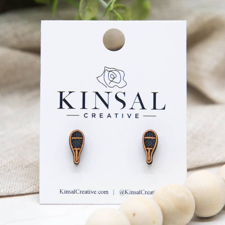 Pendientes de Madera con Forma de Raqueta de Nieve para venta al por mayor de Kinsal Creative