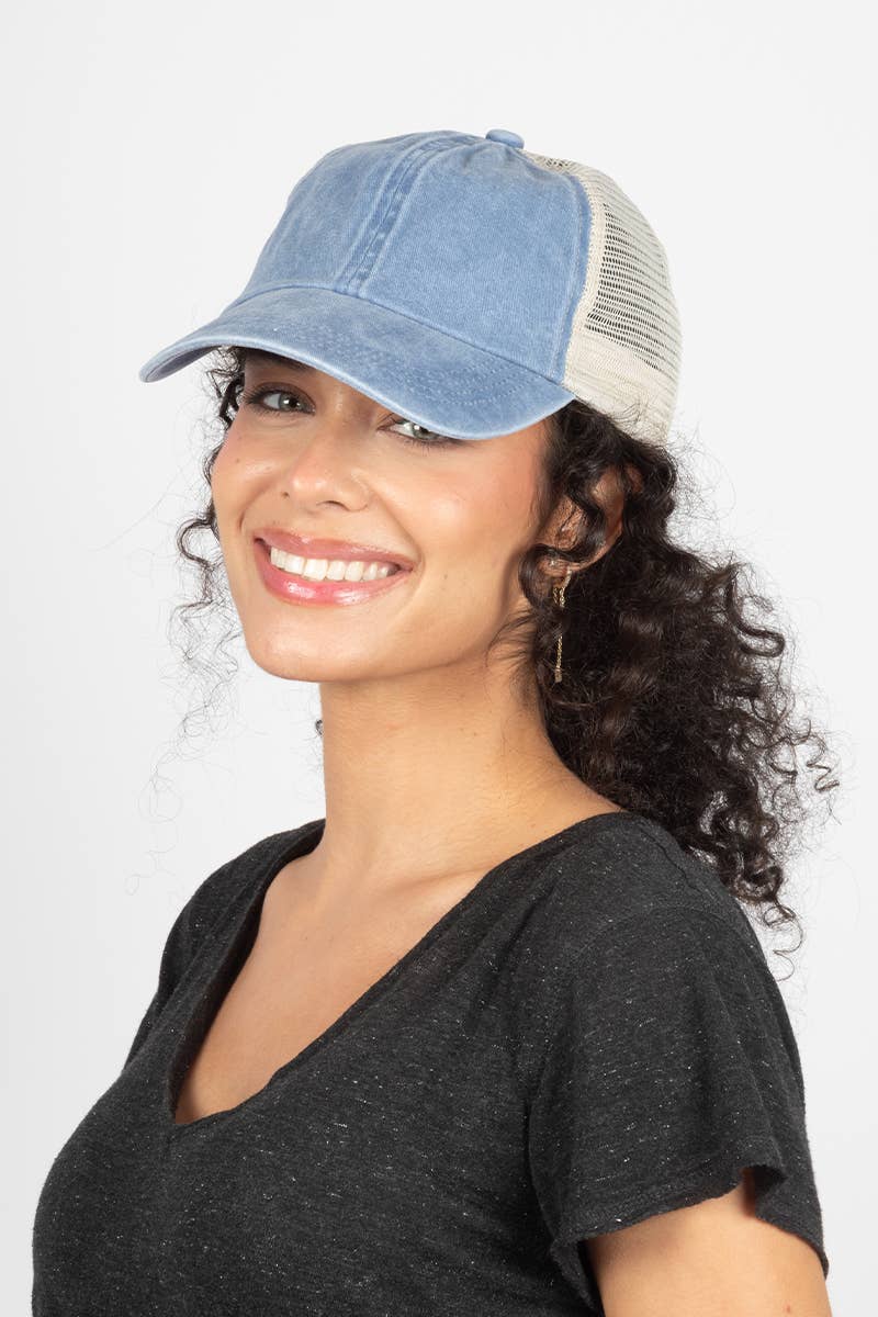 David And Young - Wholesale Baseball Cap - Women's - ACAPM306 - Pigment Washed Mesh Back Baseball Cap3