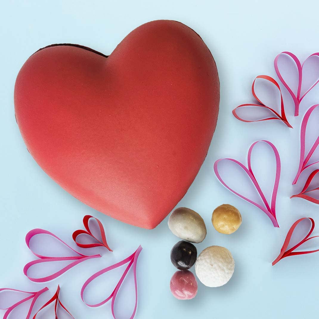 CHOCODIC – Großhandel Schokoladenschachtel – 3D rotes Herz aus 73 % Zartbitterschokolade zum Valentinstag – CHOCODIC2