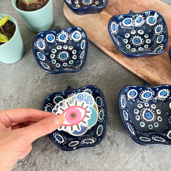 Umays Boho - Wholesale Decorative Plate/Dish/Bowl - Handmade Ceramic Trinket Dish, Small Pinch Bowls, Boho Decor