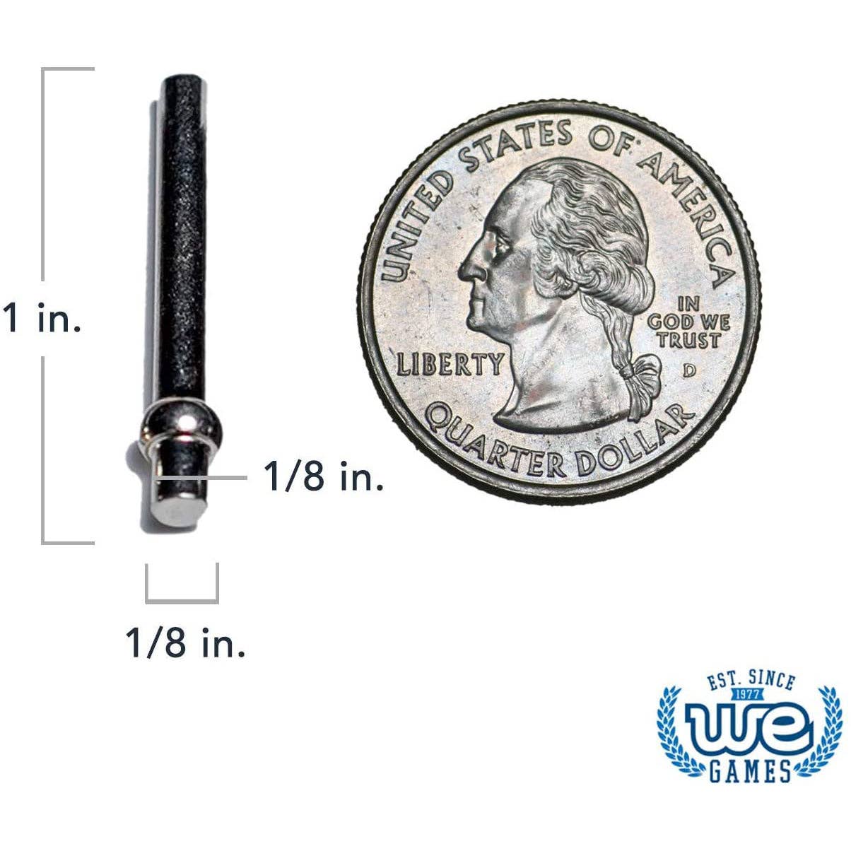 Wood Expressions - Wholesale Board Game - Metal Cribbage Pegs  - Set of 6 (2 Brass, 2 Chrome, 2 Black)2