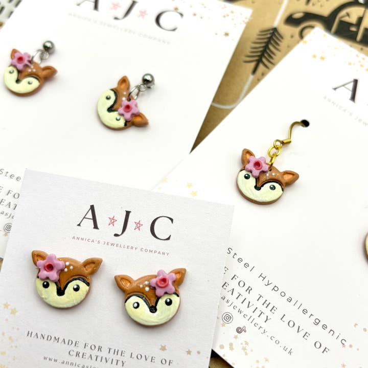 Small Fawn With Pink Flower for wholesale by Annica’s Jewellery Co
